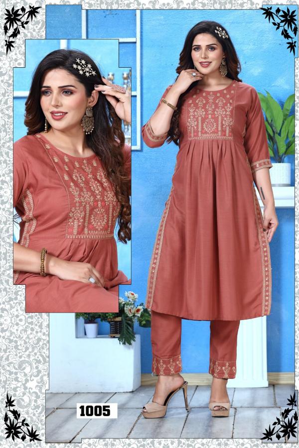 Trendy Samreen Silky Slub Designer Exclusive Kurti collection